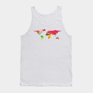 World Map, Watercolor Tank Top